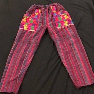 Handmade authentic Guatemalan Huipil linen pants